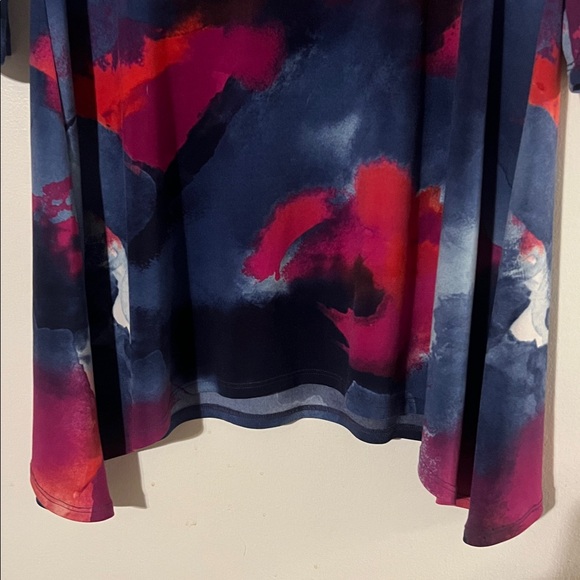 Clara Sun Woo asymmetrical neckline 3/4 sleeve sharkbite hem tunic - Picture 3 of 9